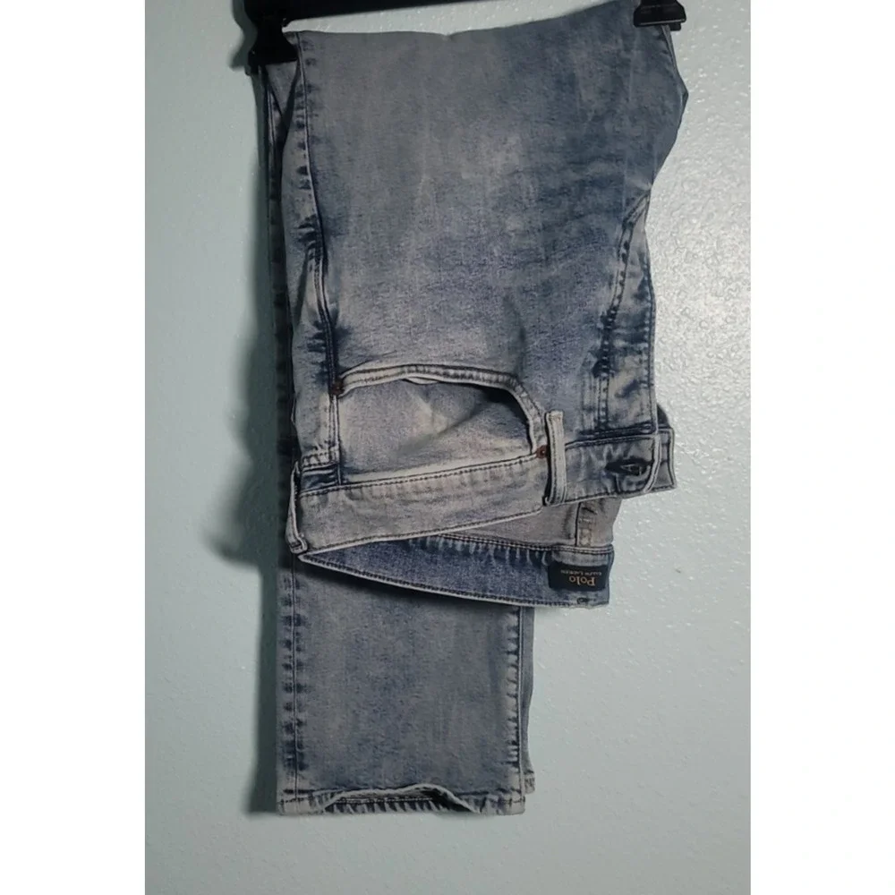 Polo Ralph Lauren Varick Jeans 35x30 Slim Straight Button Fly Mens Stretch